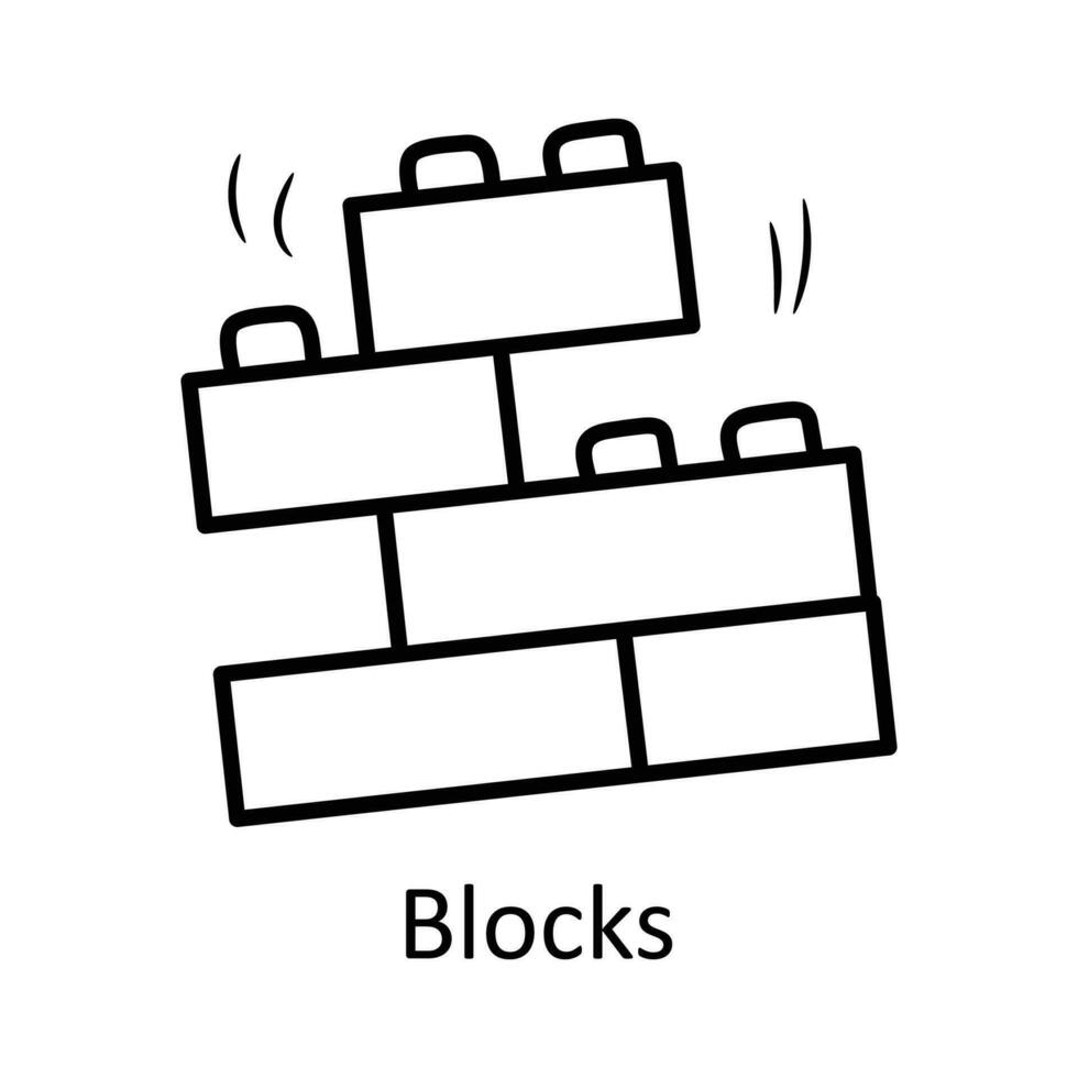 Blocks vector outline Icon Design illustration. Toys Symbol on White background EPS 10 File