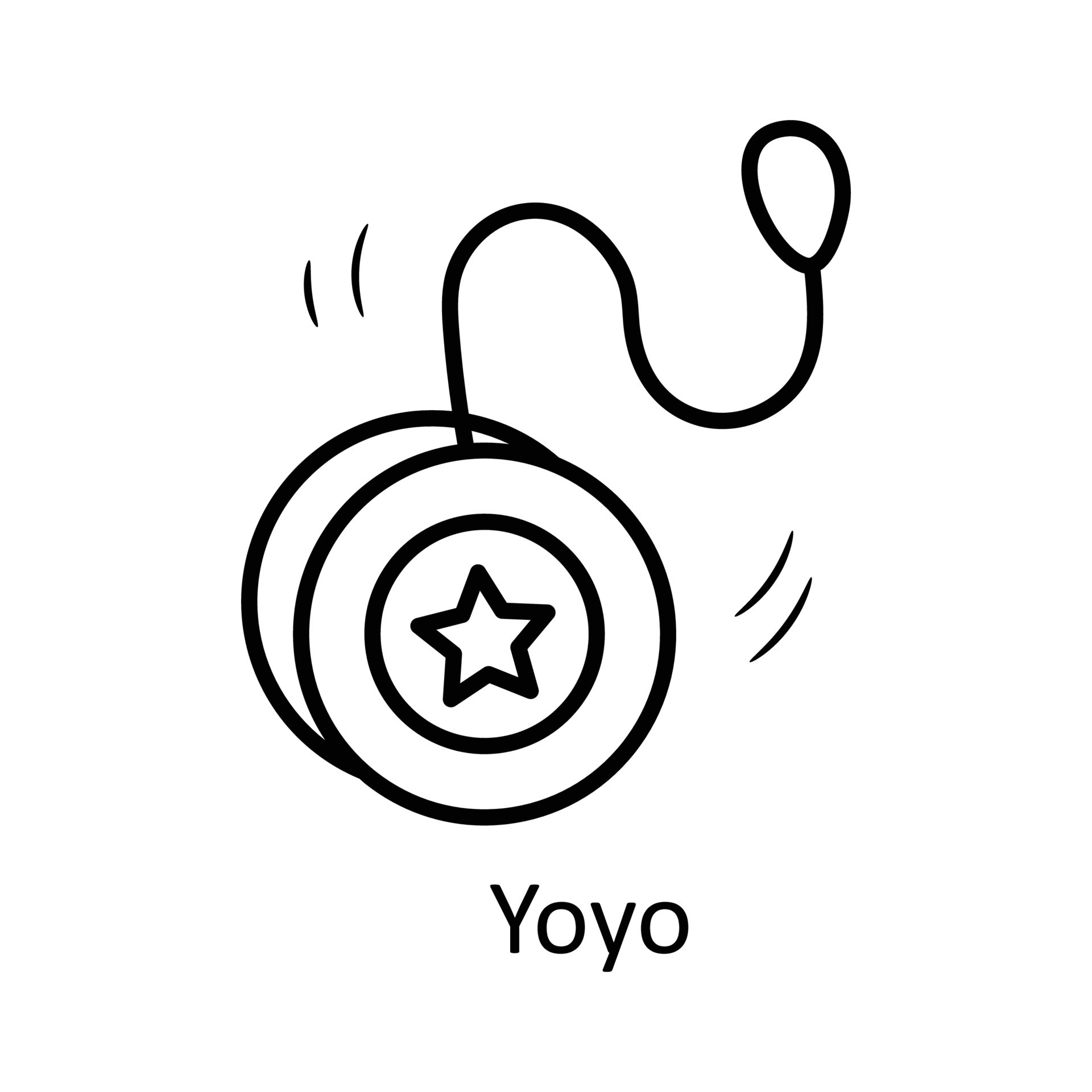 Yoyo Vector Outline Icon Design Illustration Toys Symbol On White Background Eps 10 File