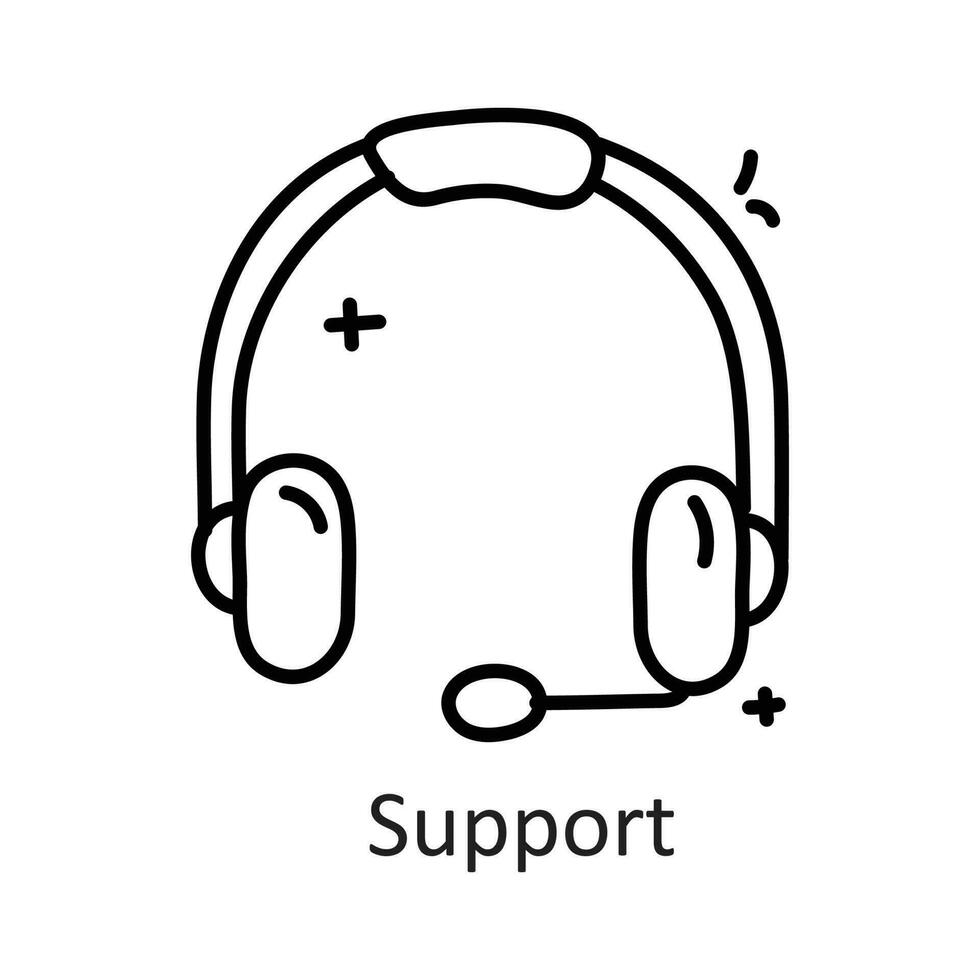 Support vector outline Icon Design illustration. Communication Symbol on White background EPS 10 File
