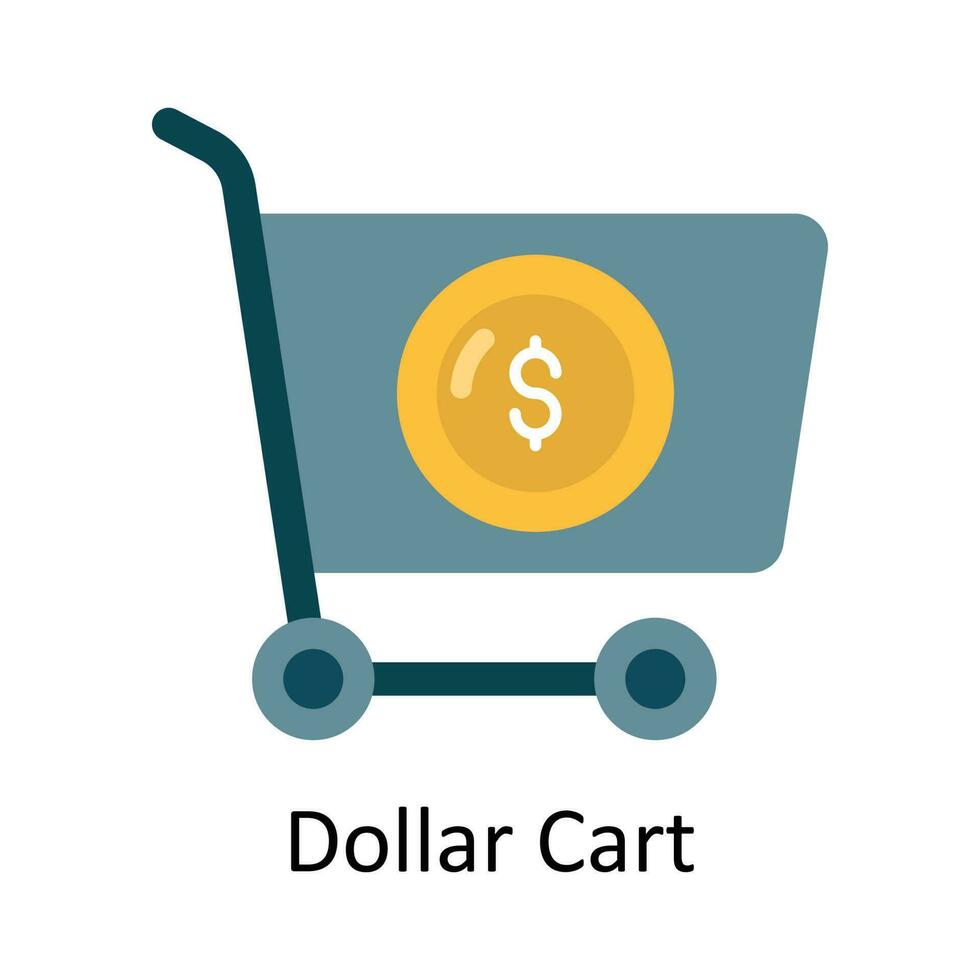 Dollar Cart vector Flat Icon Design illustration. Finance Symbol on White background EPS 10 File