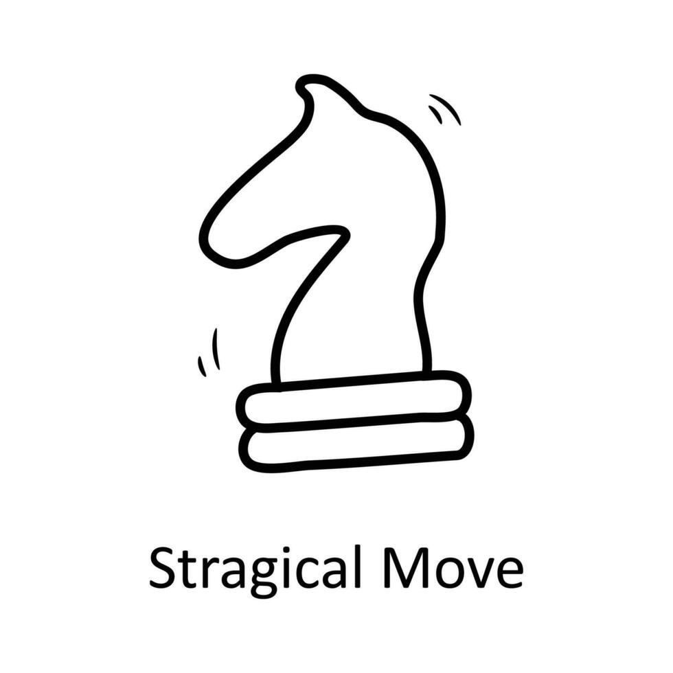 Strategic Move  vector outline Icon Design illustration. Business Symbol on White background EPS 10 File