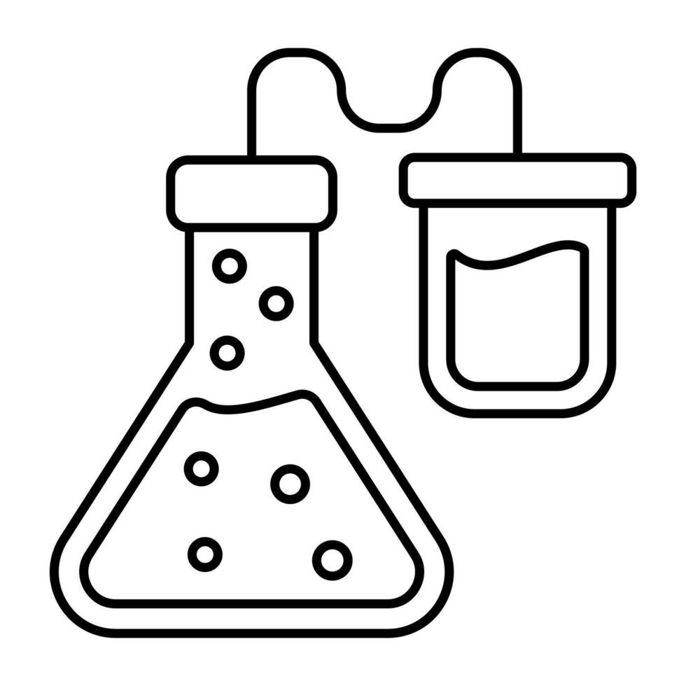 un icono de diseño editable de matraz químico con cuentagotas que muestra el concepto de experimento vector