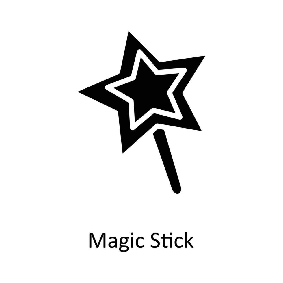 Magic Stick vector Solid Icon Design illustration. Christmas Symbol on White background EPS 10 File