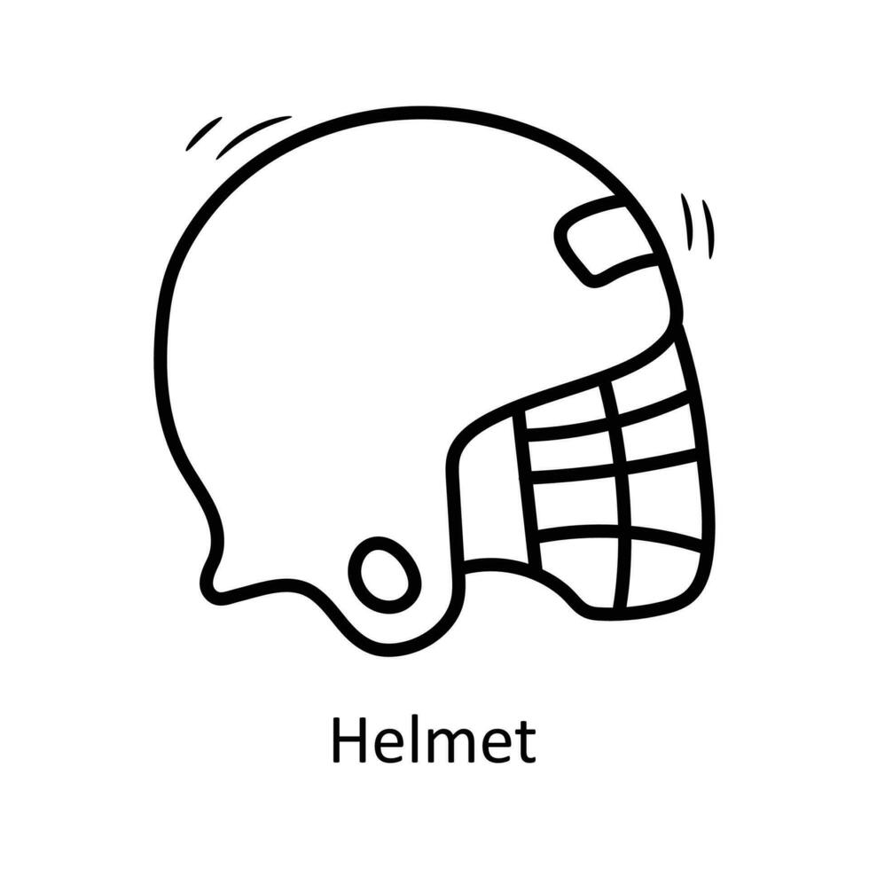 Sports Helmet vector outline Icon Design illustration. Olympic Symbol on White background EPS 10 File