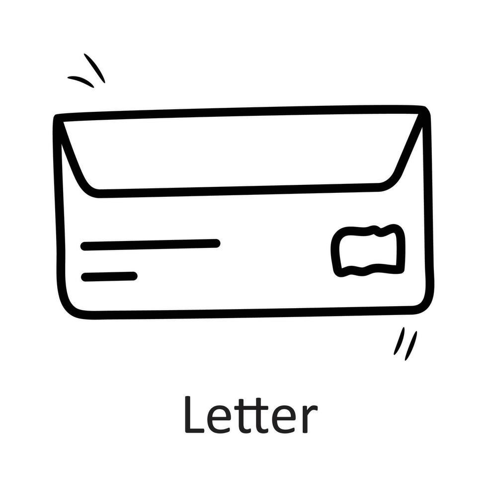 Letter vector outline Icon Design illustration. Stationery Symbol on White background EPS 10 File