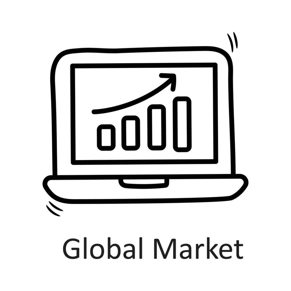 Global Market vector outline Icon Design illustration. Stationery Symbol on White background EPS 10 File