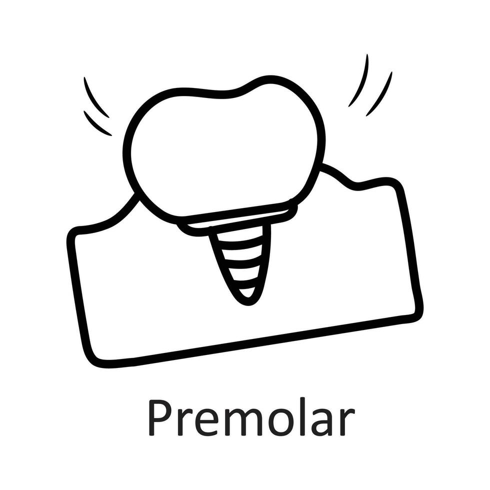 premolar vector contorno icono diseño ilustración. dentista símbolo en blanco antecedentes eps 10 archivo