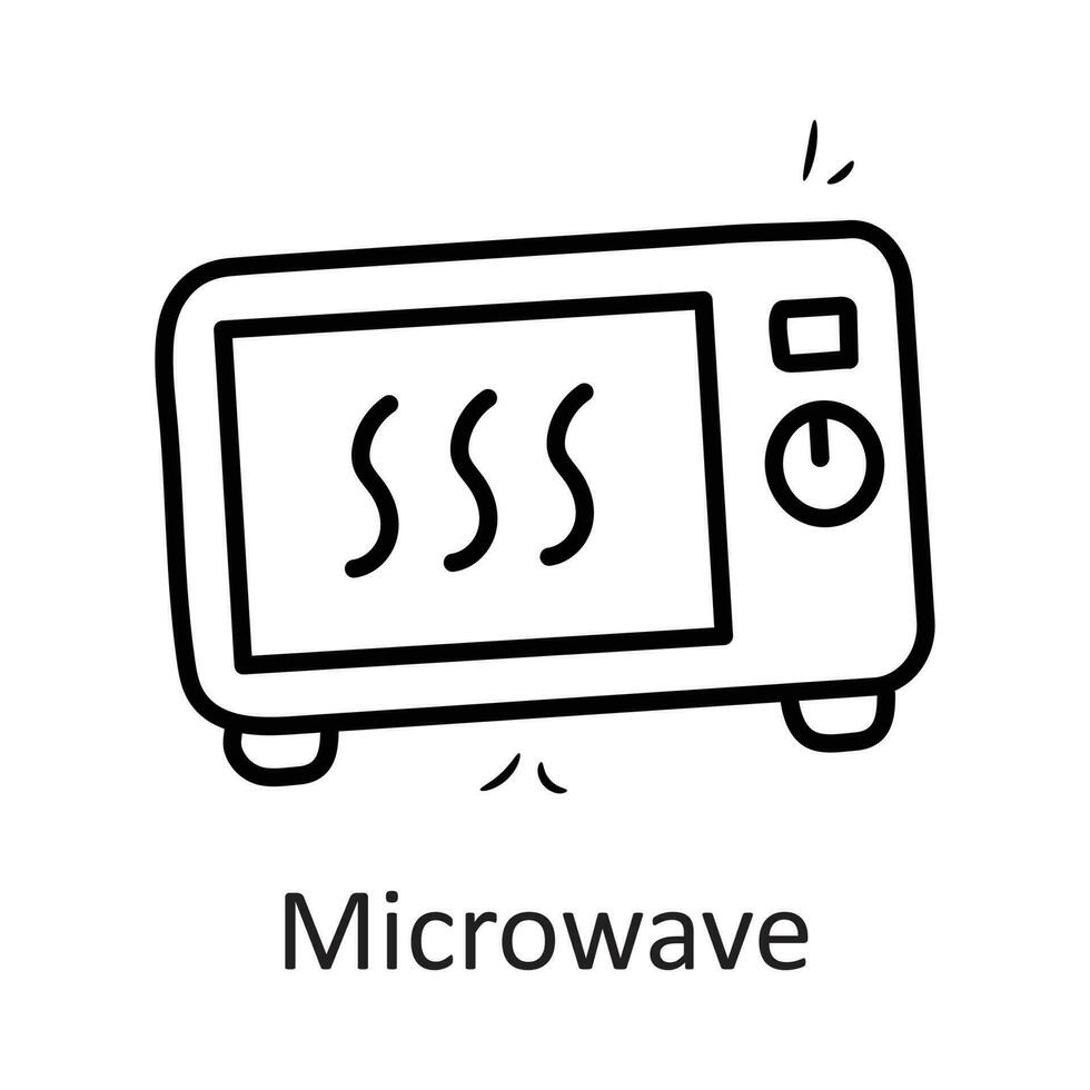 Microwave vector outline Icon Design illustration. Household Symbol on White background EPS 10 File