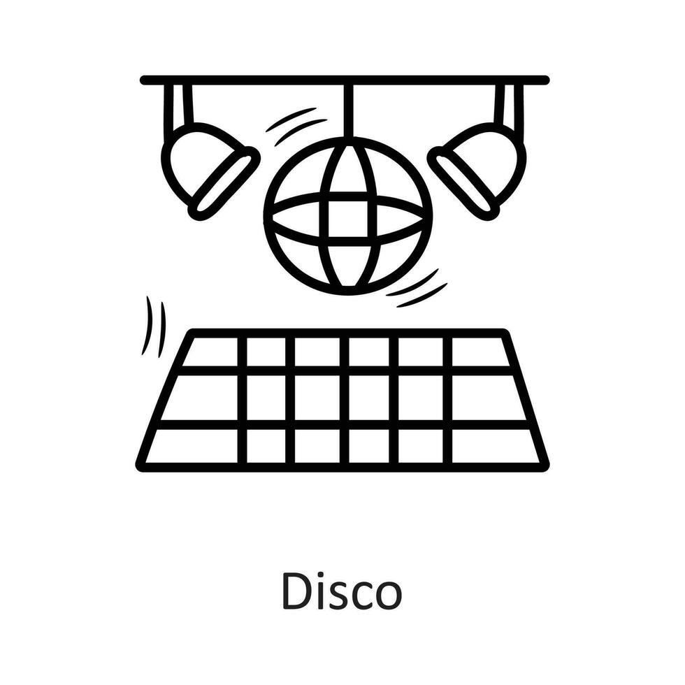 Disco vector outline Icon Design illustration. New Year Symbol on White background EPS 10 File