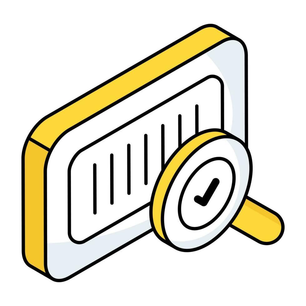 An icon design of barcode tracking vector