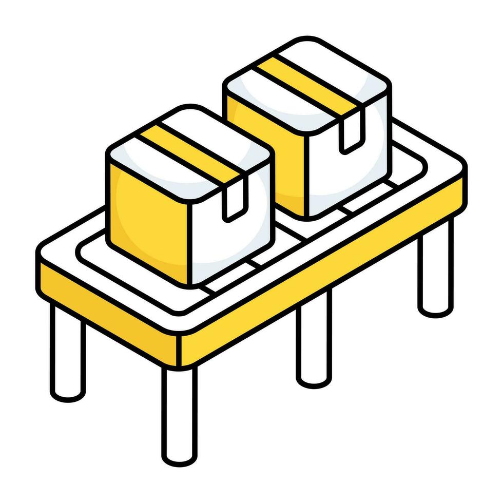 Conveyor belt icon, editable vector