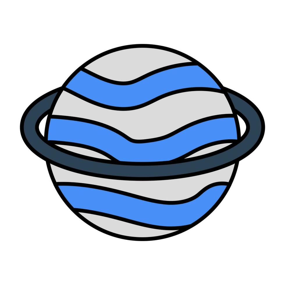 Editable design icon of revolving planet vector