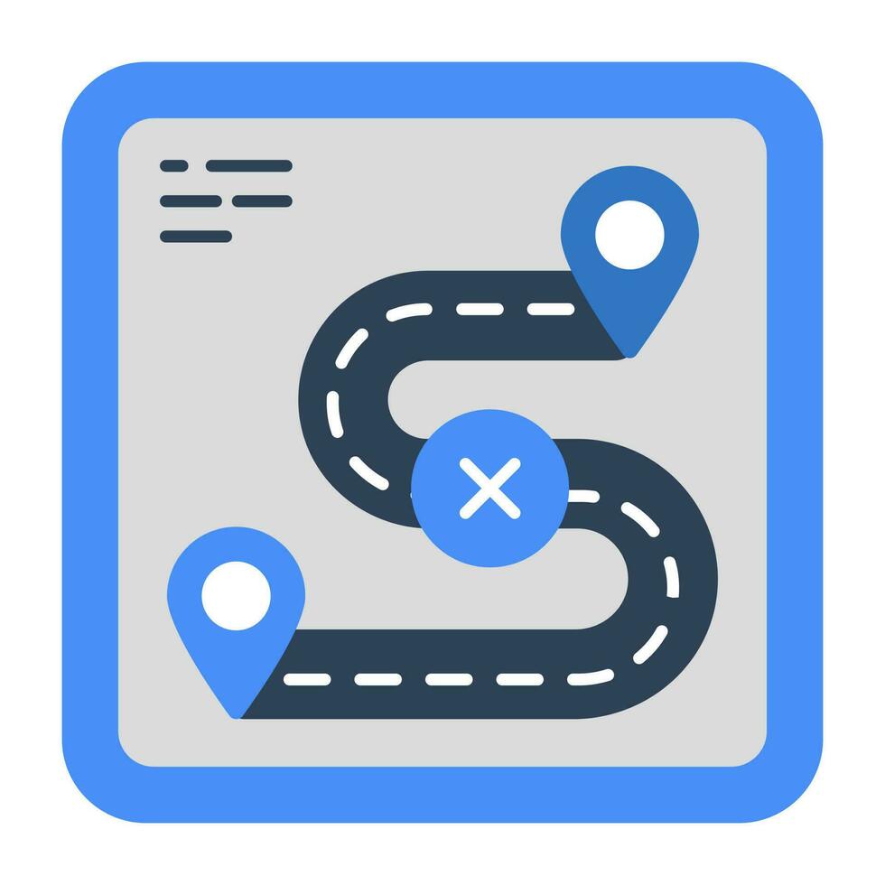 Premium design icon of no route vector