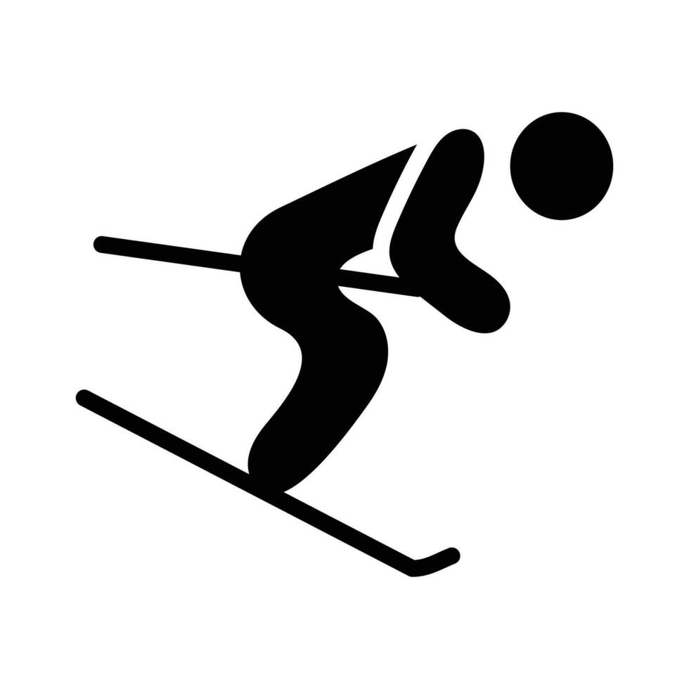 hielo Patinaje vector sólido icono diseño ilustración. olímpico símbolo en blanco antecedentes eps 10 archivo