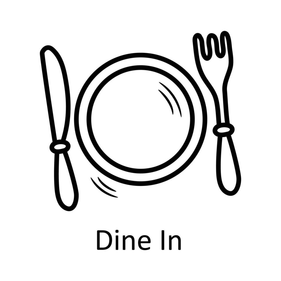 Dine In vector outline Icon Design illustration. Travel Symbol on White background EPS 10 File