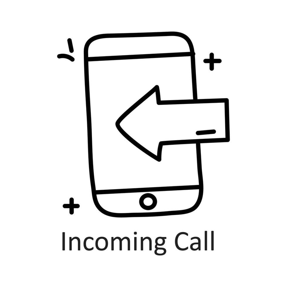 Incoming Call vector outline Icon Design illustration. Communication Symbol on White background EPS 10 File