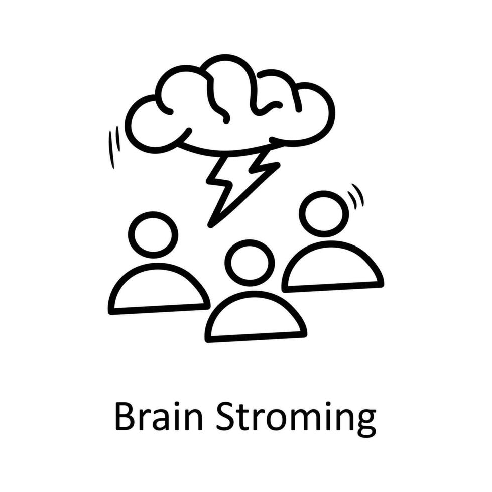 Brain Storming  vector outline Icon Design illustration. Business Symbol on White background EPS 10 File