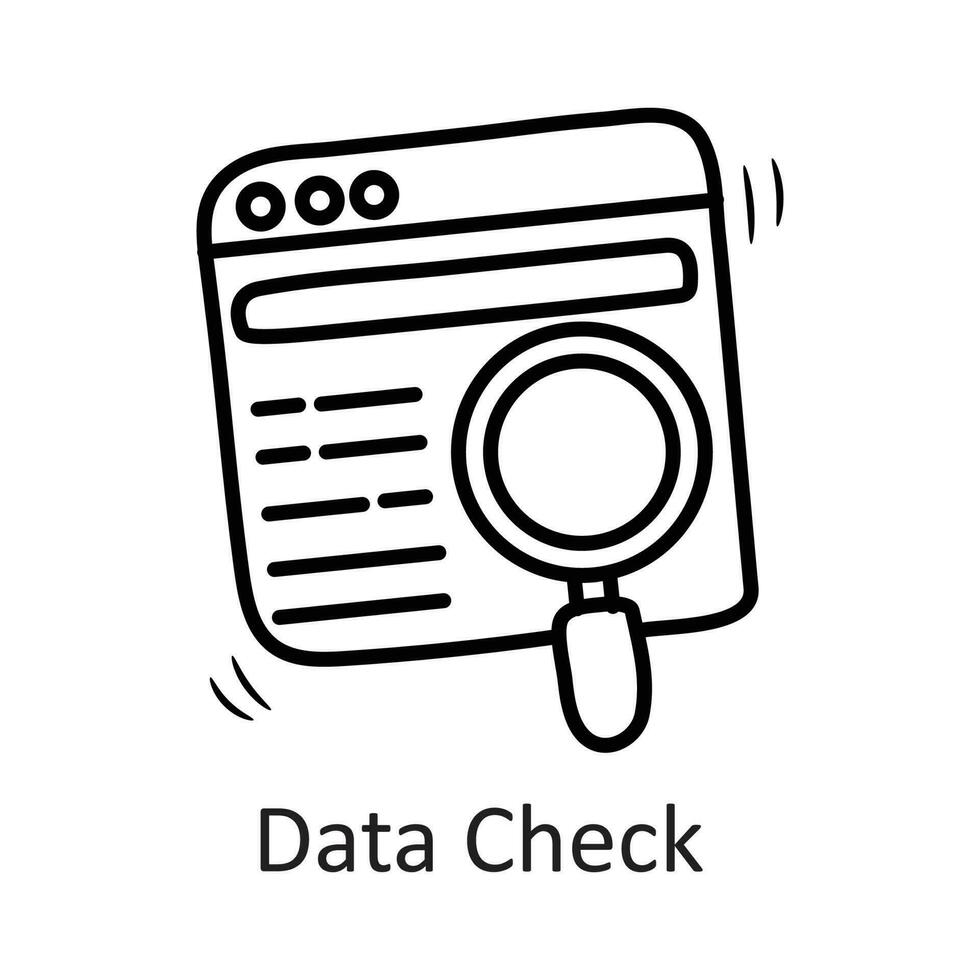 Data Check vector outline Icon Design illustration. Security Symbol on White background EPS 10 File