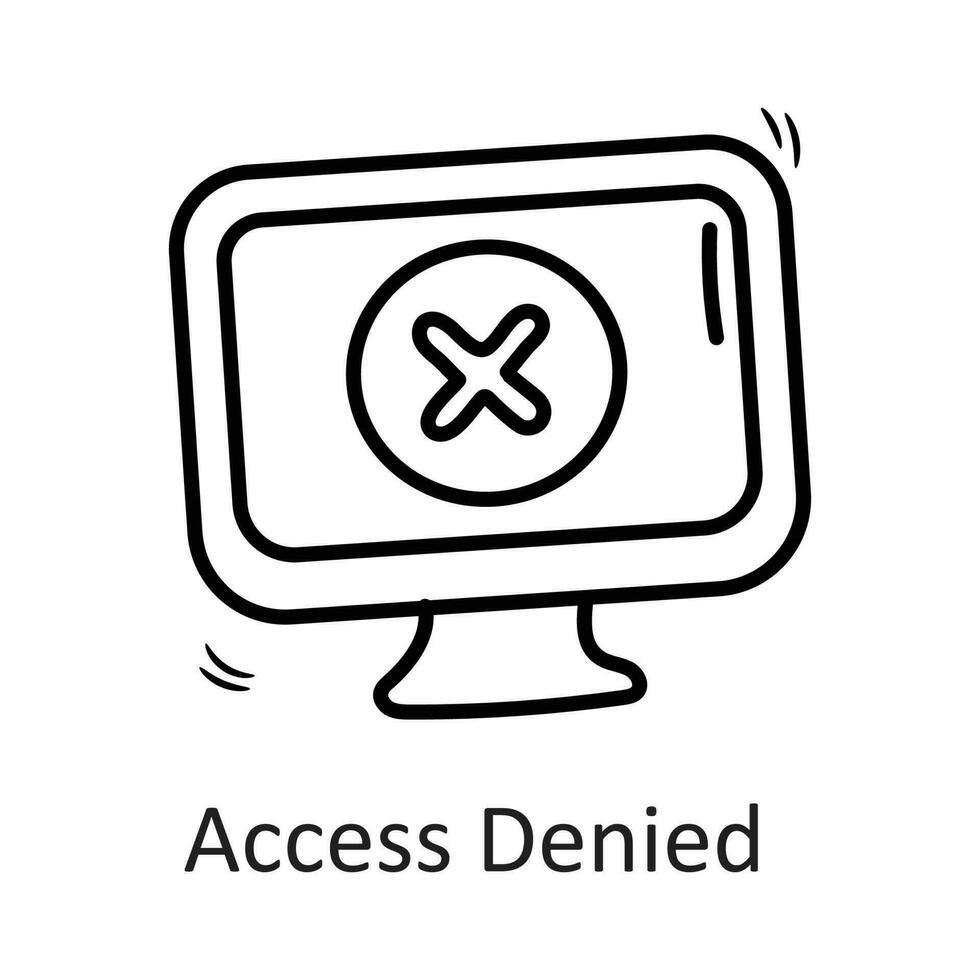 Access Denied vector outline Icon Design illustration. Security Symbol on White background EPS 10 File