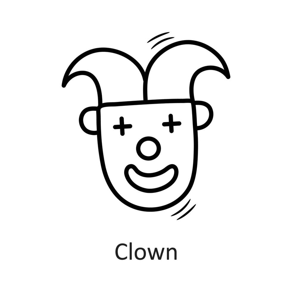 Clown vector outline Icon Design illustration. New Year Symbol on White background EPS 10 File