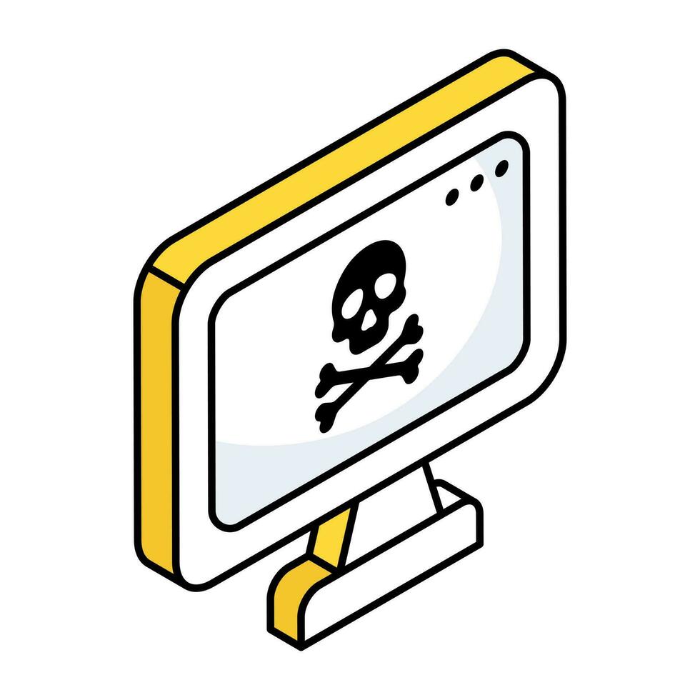 A flat design icon of web hacking vector
