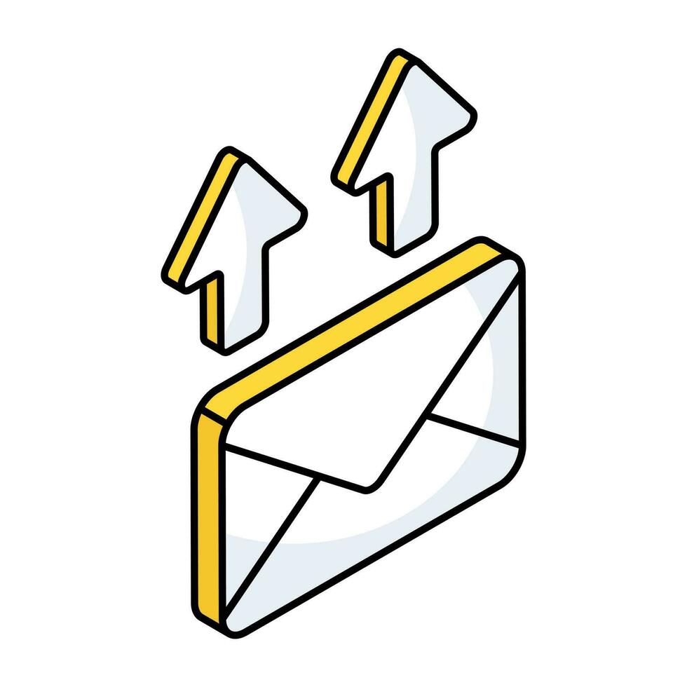 A flat design icon of mail vector