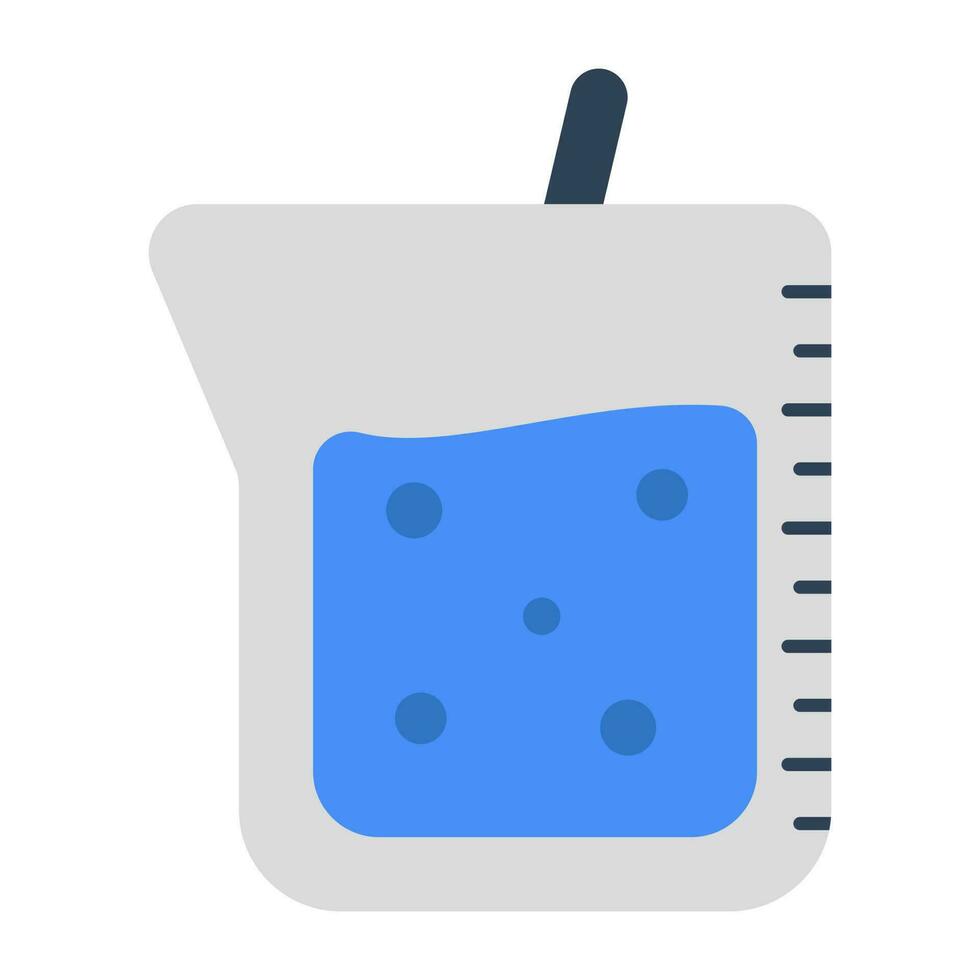 An editable design icon of chemical beaker vector