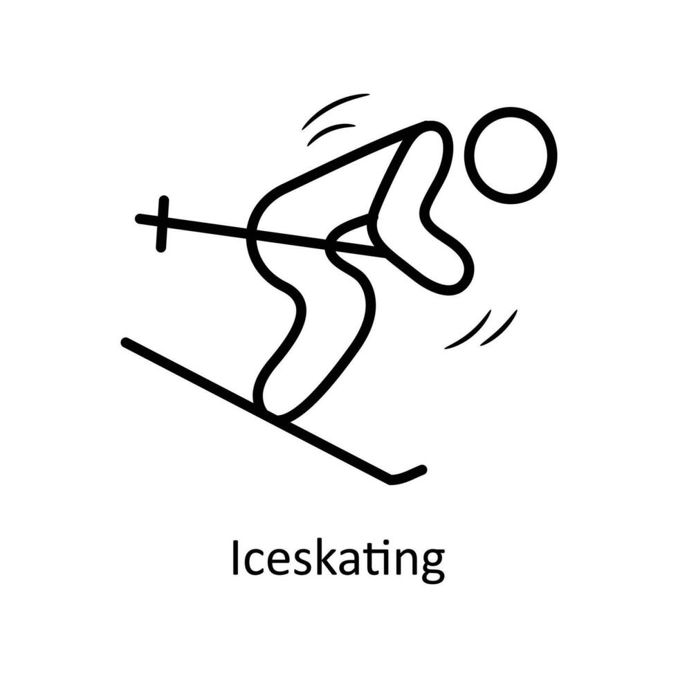 Ice skating vector outline Icon Design illustration. Olympic Symbol on White background EPS 10 File