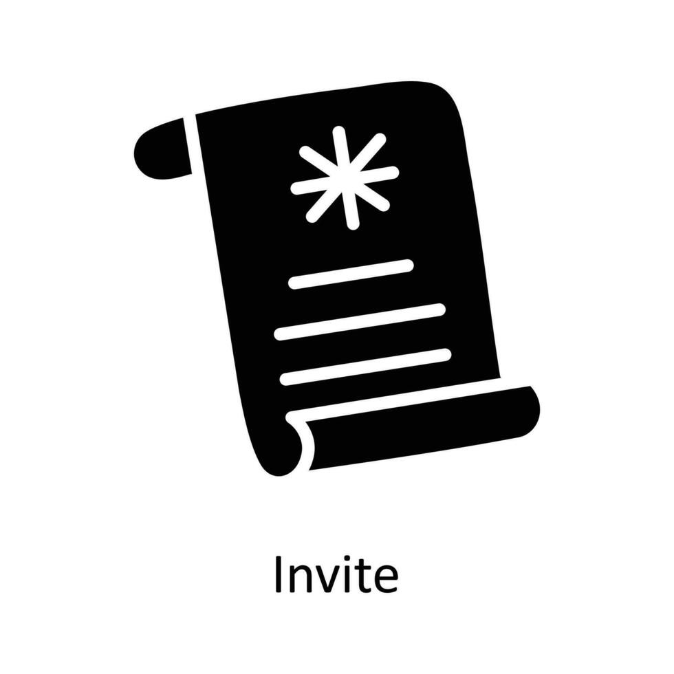 Invite vector Solid Icon Design illustration. Christmas Symbol on White background EPS 10 File