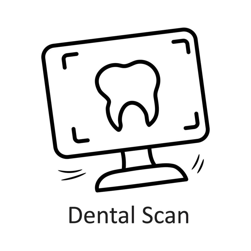 Dental Scan vector outline Icon Design illustration. Dentist Symbol on White background EPS 10 File
