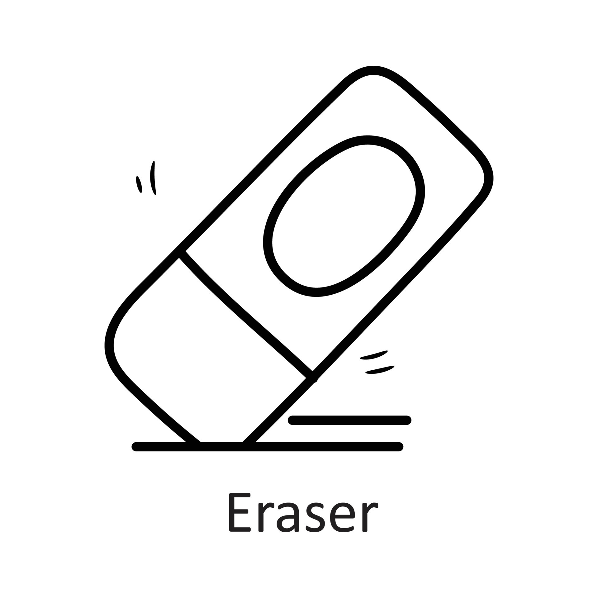 Eraser vector outline Icon Design illustration. Stationery Symbol on