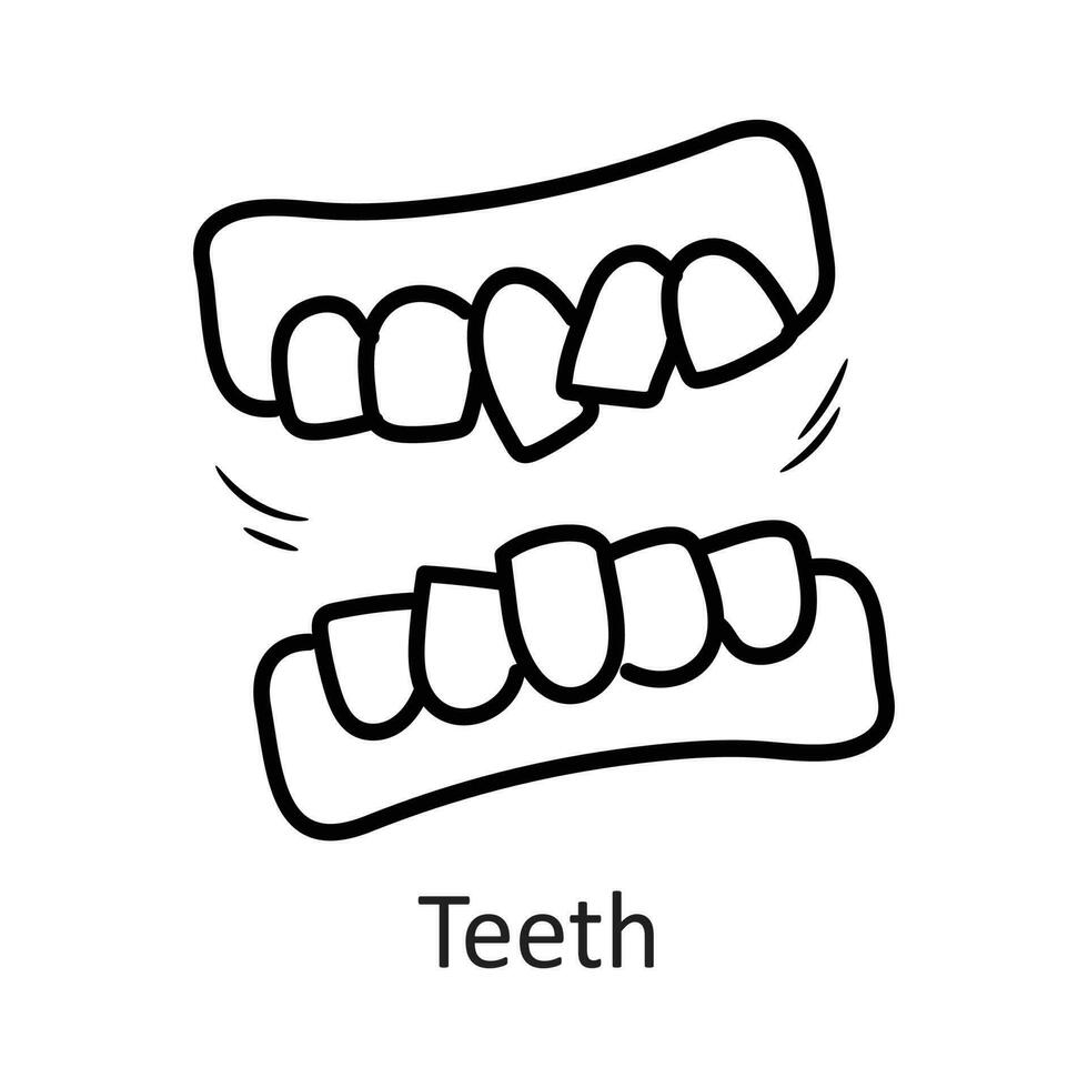 dientes vector contorno icono diseño ilustración. dentista símbolo en blanco antecedentes eps 10 archivo