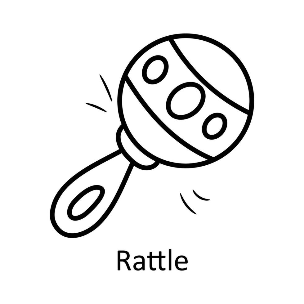 Rattle vector outline Icon Design illustration. Toys Symbol on White background EPS 10 File