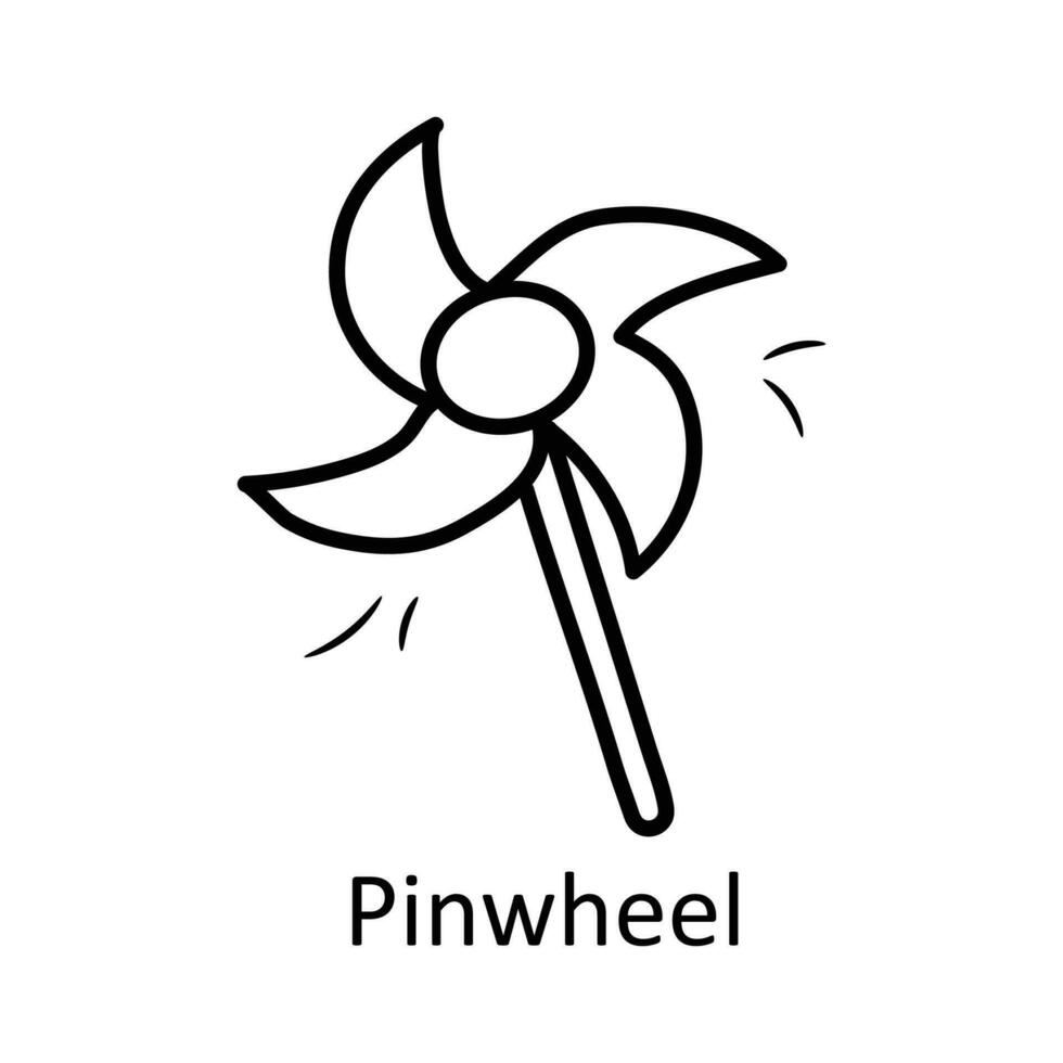 Pinwheel vector outline Icon Design illustration. Toys Symbol on White background EPS 10 File