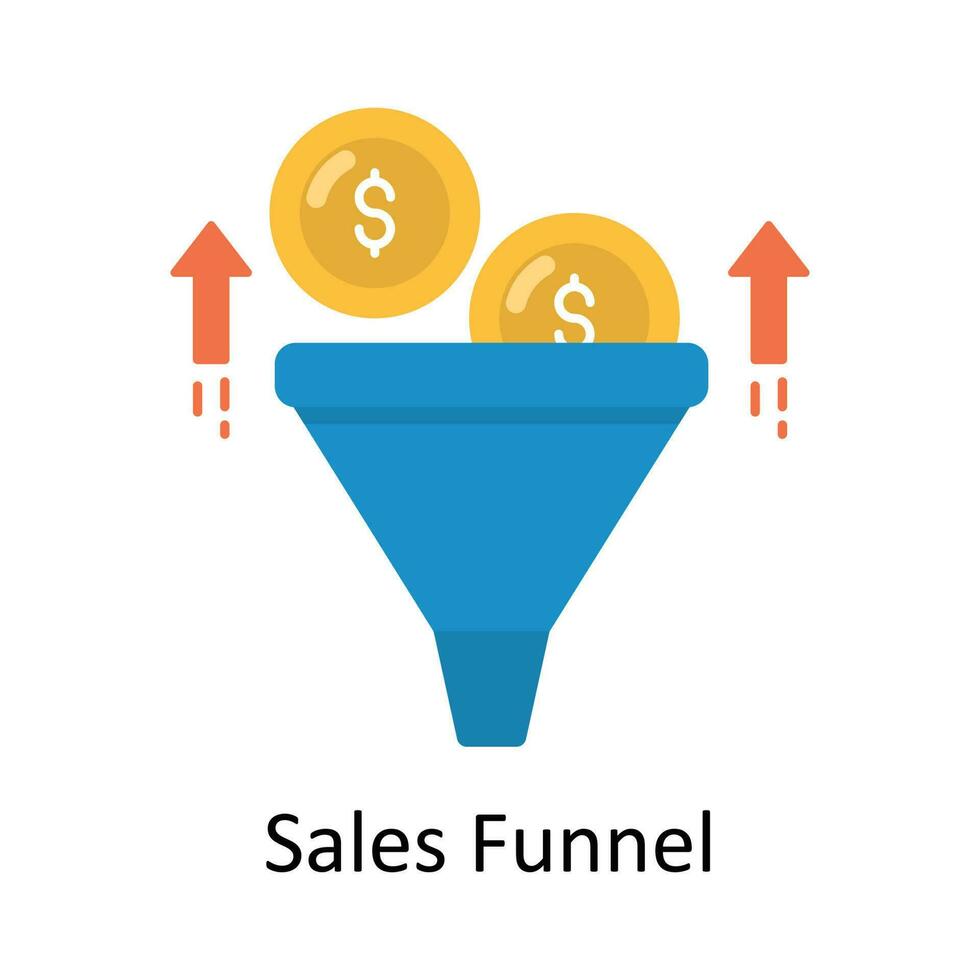 Sales Funnel vector Flat Icon Design illustration. Finance Symbol on White background EPS 10 File