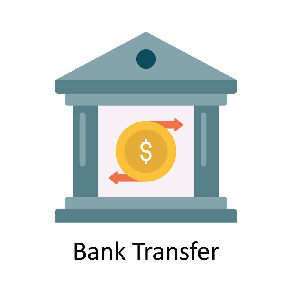 Bank Transfer vector Flat Icon Design illustration. Finance Symbol on White background EPS 10 File