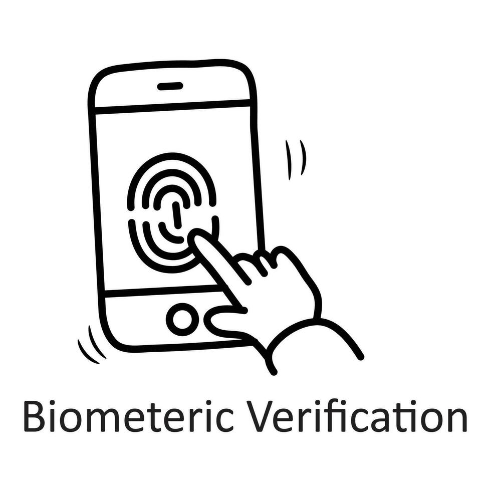 biométrico verificación vector contorno icono diseño ilustración. seguridad símbolo en blanco antecedentes eps 10 archivo