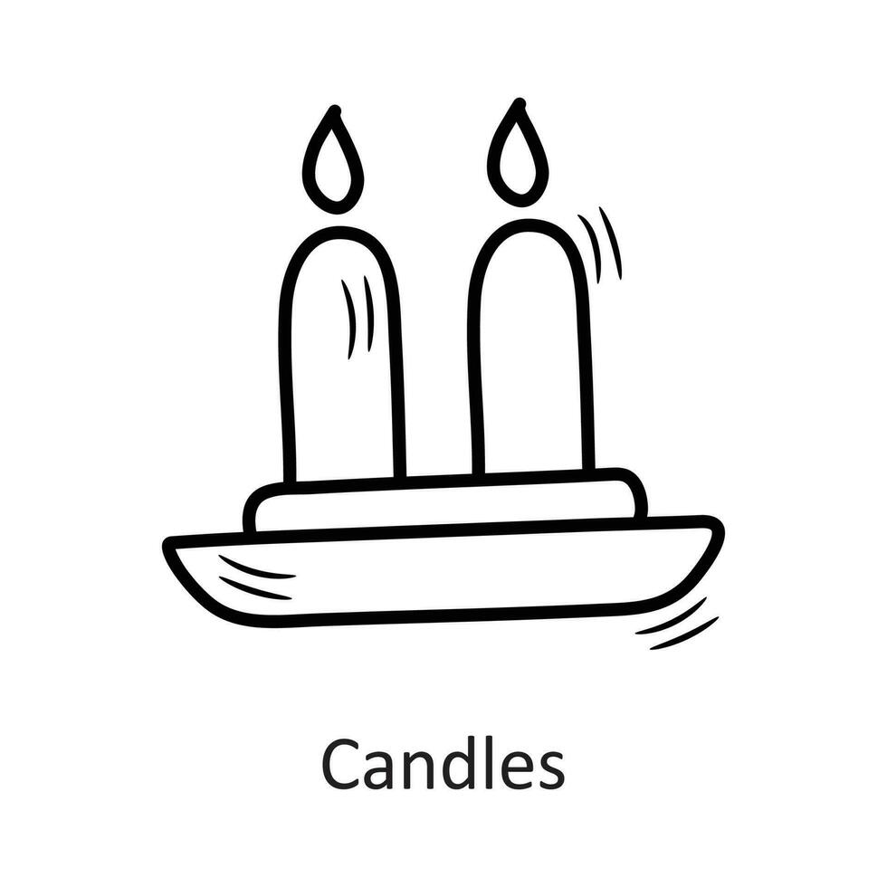 Candles vector outline Icon Design illustration. New Year Symbol on White background EPS 10 File