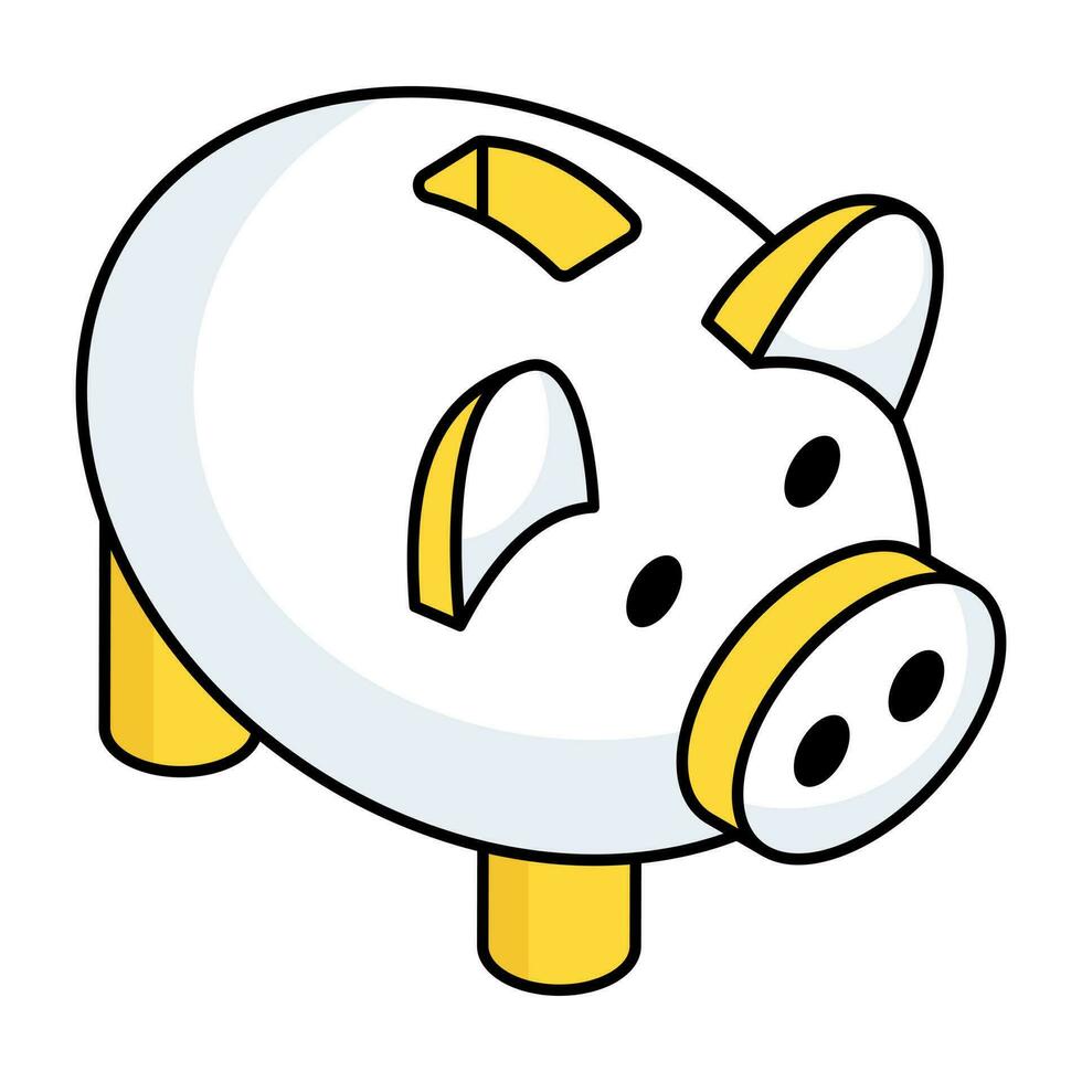 Penny showcasing piggy bank savings icon vector