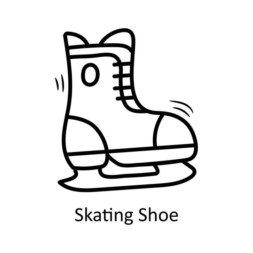 Patinaje zapato vector contorno icono diseño ilustración. olímpico símbolo en blanco antecedentes eps 10 archivo
