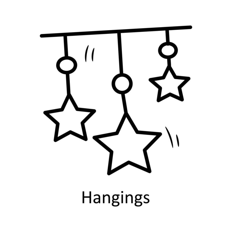 Hangings vector outline Icon Design illustration. Party and Celebrate Symbol on White background EPS 10 File