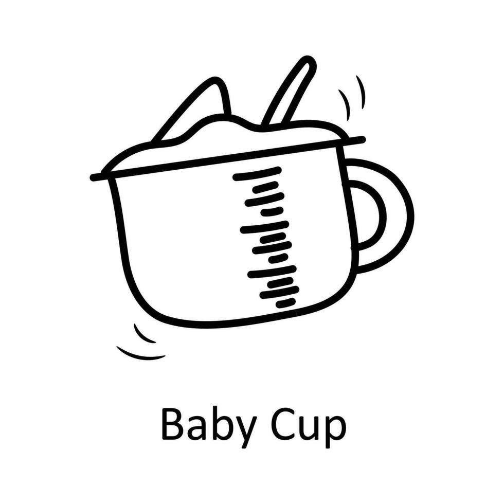 bebé taza vector contorno icono diseño ilustración. juguetes símbolo en blanco antecedentes eps 10 archivo