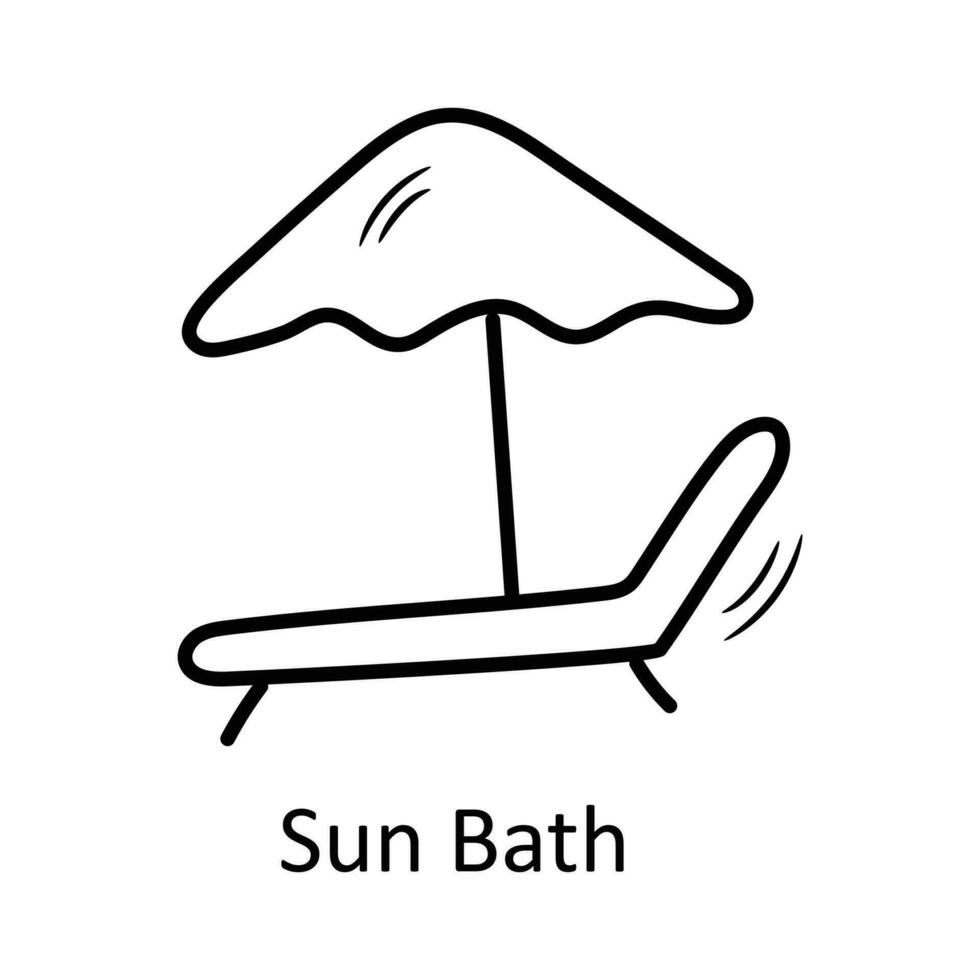 Sun Bath vector outline Icon Design illustration. Travel Symbol on White background EPS 10 File