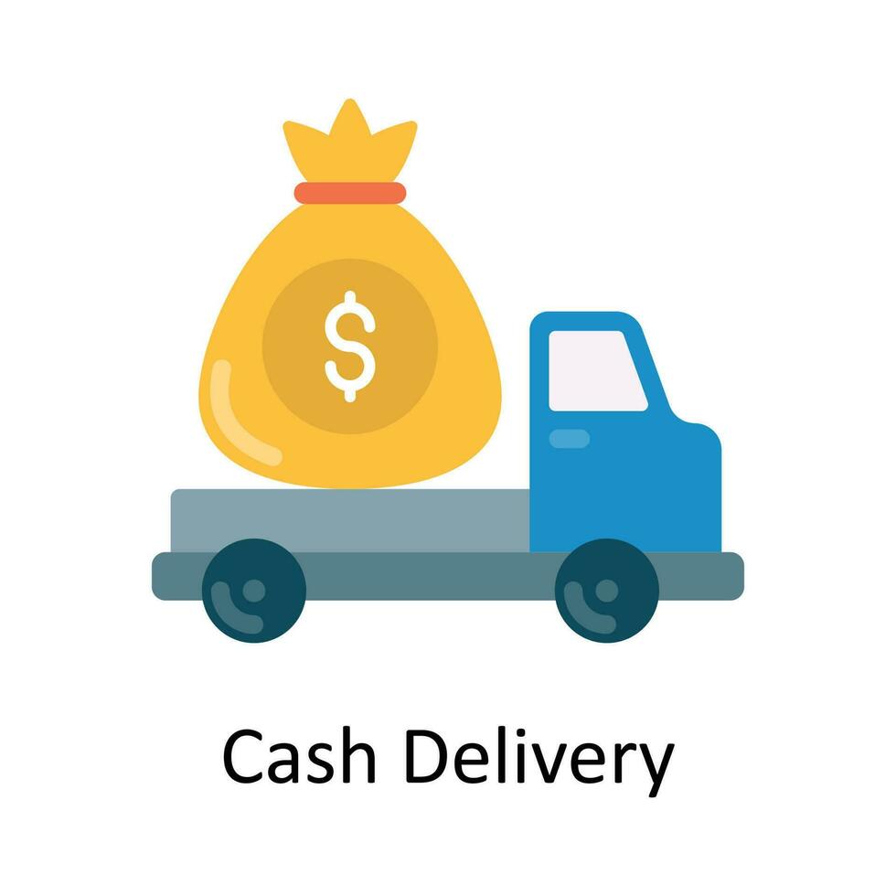 Cash Delivery vector Flat Icon Design illustration. Finance Symbol on White background EPS 10 File