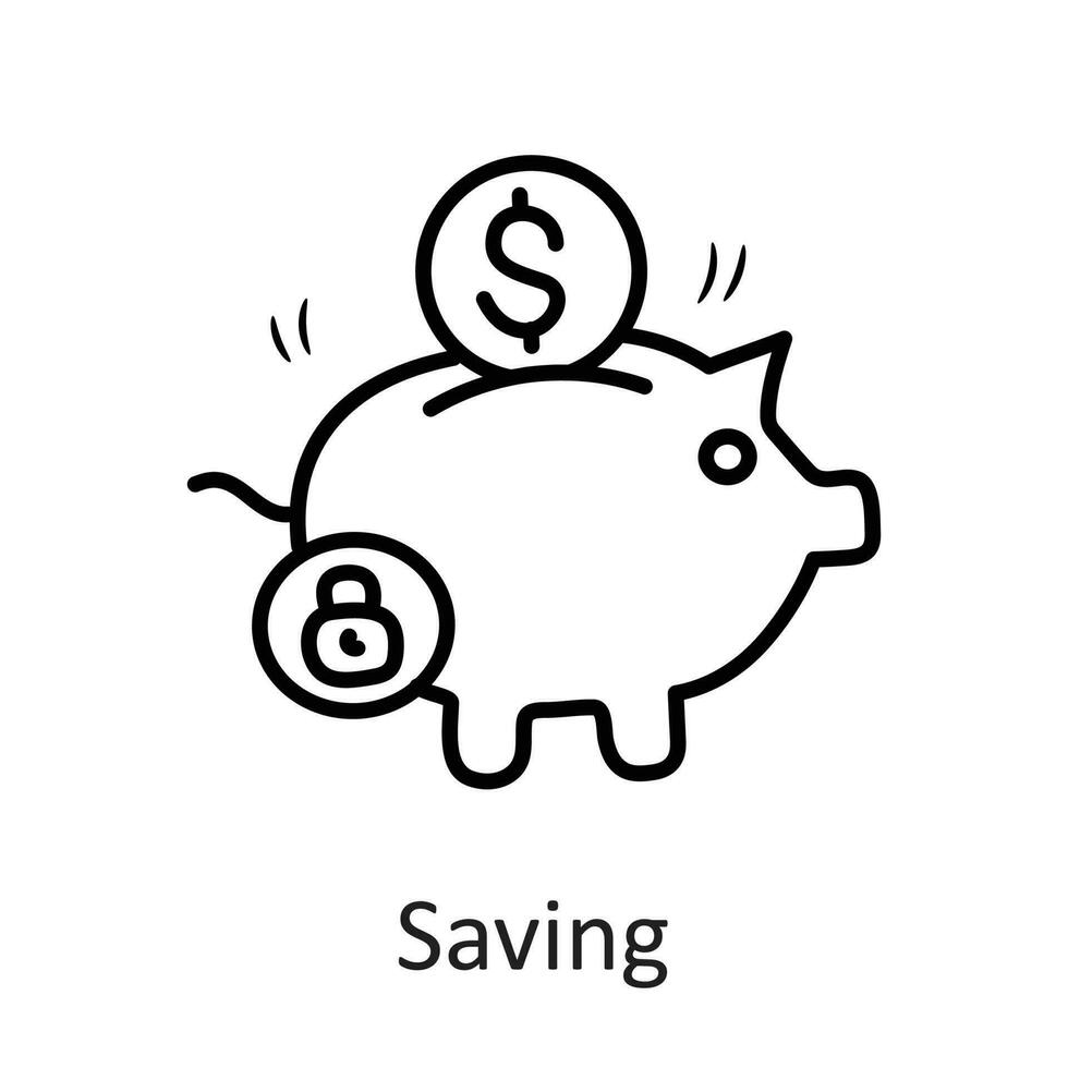 Saving vector outline Icon Design illustration. Security Symbol on White background EPS 10 File