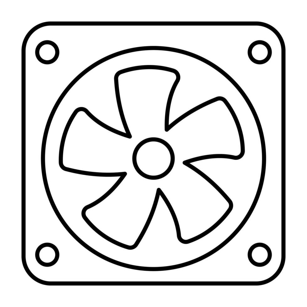 A linear design icon of computer fan vector
