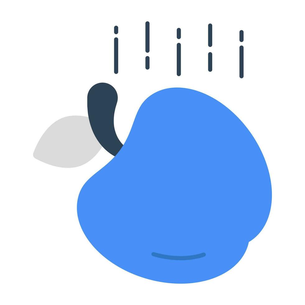 A flat design icon of falling apple vector