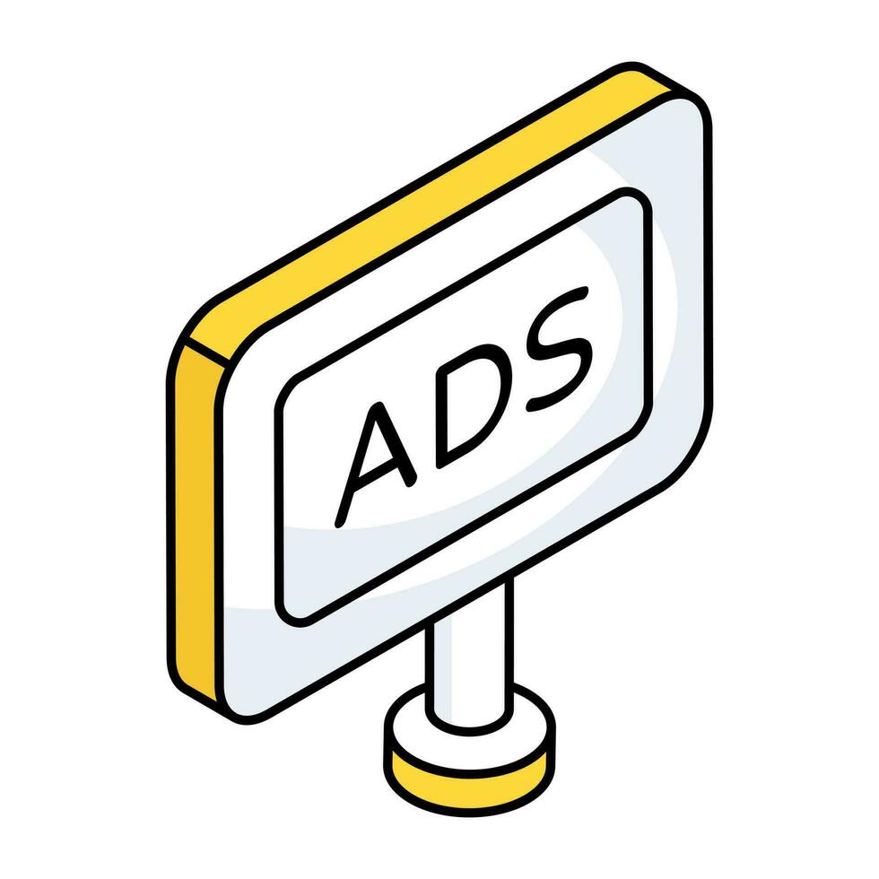 anuncio tablero icono en único diseño vector