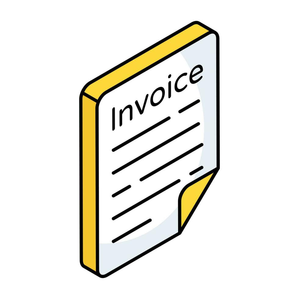 A unique design icon of invoice vector