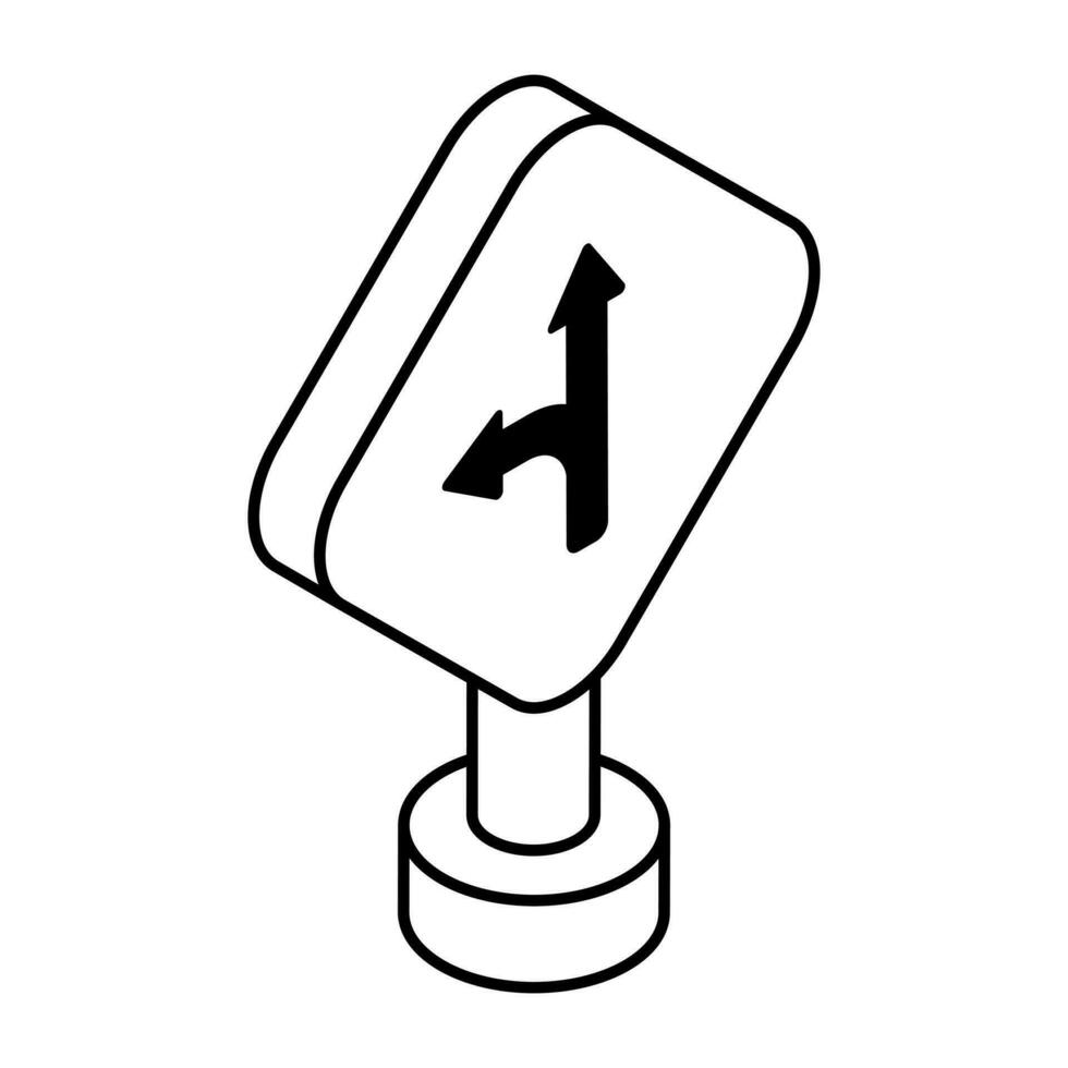 Perfect design icon of forward left direction board vector